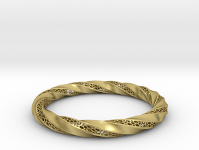 Torus Modern Form Bracelet  in Natural Brass