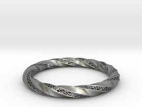 Torus Modern Form Bracelet  in Natural Silver