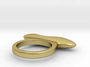 RING PEBBLE V4 indent in Natural Brass