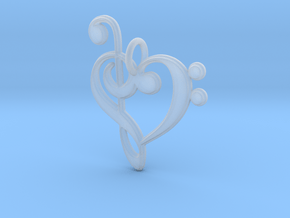 Love Music Pendant in Tan Fine Detail Plastic