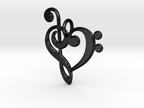 Love Music Pendant in Matte Black Steel