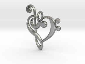 Love Music Pendant in Natural Silver