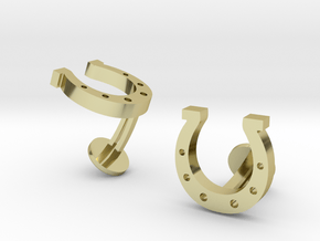 Horse Shoe Cufflinks in 18k Gold Plated Brass