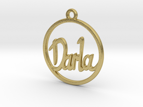 Darla First Name Pendant in Natural Brass