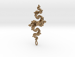 Dragon Pendant 5cm in Natural Brass