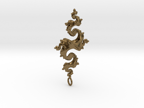 Dragon Pendant 5cm in Natural Bronze