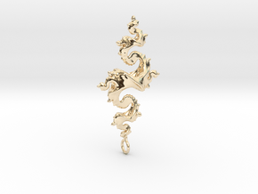 Dragon Pendant 5cm in 14K Yellow Gold