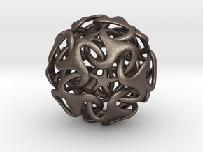 Medusa Ball 2inch in Polished Bronzed Silver Steel
