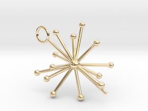 Voyager 1&2 Pulsar Map Pendant in 14K Yellow Gold