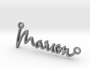 Marion First Name Pendant in Natural Silver