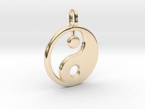 Yin yang pendant in 14k Gold Plated Brass: Medium