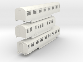 0-87-lner-silver-jubilee-C-D-triplet-coach in White Natural Versatile Plastic