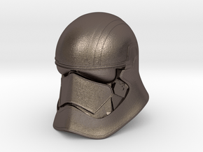 Phase Helmet in Polished Bronzed-Silver Steel: Small