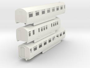 0-100-lner-silver-jubilee-C-D-triplet-coach in White Natural Versatile Plastic