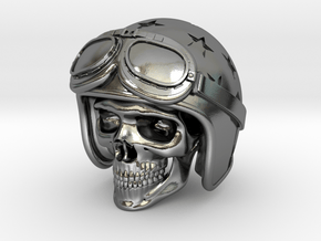Easy Rider Skull (50mm H) in Polished Silver
