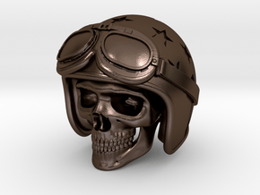 Easy Rider Skull (50mm H) in Polished Bronze Steel