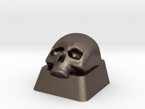 Skull Key cap Alps mount in Polished Bronzed Silver Steel