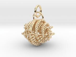 THE GRAPES BASKET PENDANT in 14k Gold Plated Brass