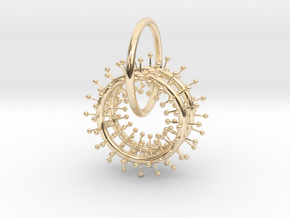 ATOMS ARRAY PENDANT in 14k Gold Plated Brass