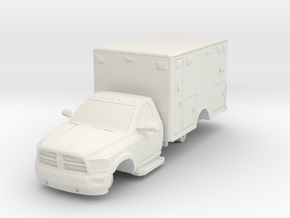 1/87 Dodge 2 Door Medic/Ambulance in White Natural Versatile Plastic