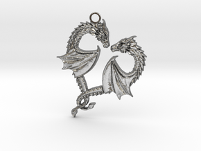 Dragon Heart in Natural Silver