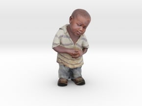 Skeptical African Child full figure in Full Color Sandstone