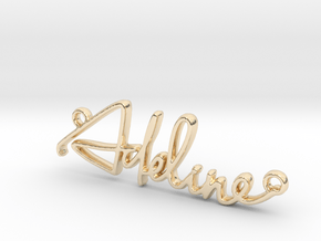 Adeline First Name Pendant in 14k Gold Plated Brass