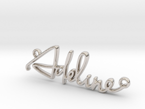 Adeline First Name Pendant in Rhodium Plated Brass