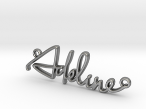 Adeline First Name Pendant in Natural Silver