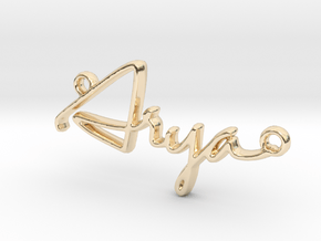 Arya First Name Pendant in 14k Gold Plated Brass