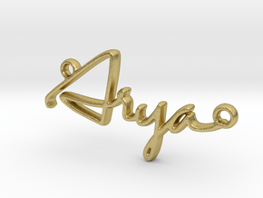 Arya First Name Pendant in Natural Brass