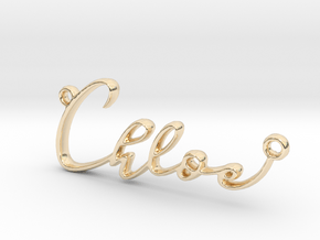 Chloe First Name Pendant in 14k Gold Plated Brass