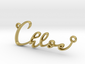 Chloe First Name Pendant in Natural Brass