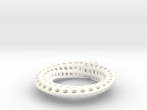Mobius Pendant or Earring  in White Processed Versatile Plastic