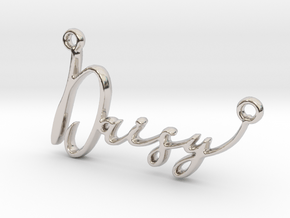 Daisy First Name Pendant in Platinum