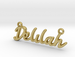 Delilah First Name Pendant in Natural Brass
