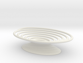 Spiral Soap Dish in White Natural Versatile Plastic