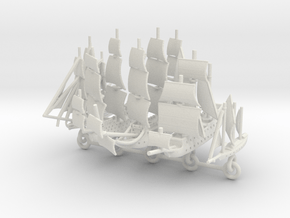 Custom Five-Ship Set Chain Version 2 in White Natural Versatile Plastic