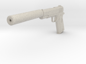 M1911 with Silencer Replica in Natural Sandstone