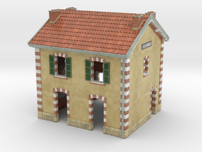 C-NgPLM2-01 - Small French train station in Glossy Full Color Sandstone