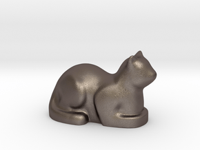 Stylized Cat in Polished Bronzed Silver Steel