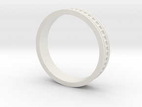 Channel ring with diamonds in White Natural Versatile Plastic
