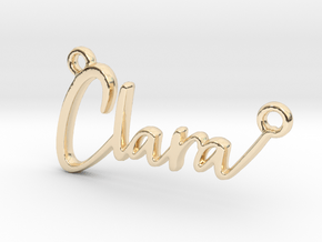 Clara First Name Pendant in 14k Gold Plated Brass