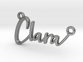 Clara First Name Pendant in Natural Silver