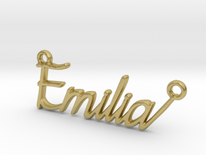 Emilia First Name Pendant in Natural Brass