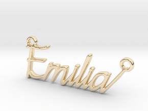 Emilia First Name Pendant in 14K Yellow Gold