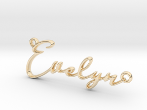 Evelyn First Name Pendant in 14k Gold Plated Brass