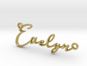 Evelyn First Name Pendant in Natural Brass