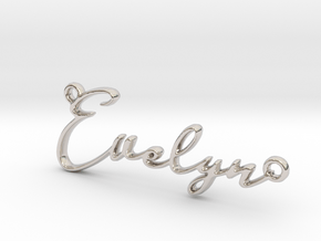 Evelyn First Name Pendant in Platinum
