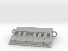 Keyboard Piano Pendant 1 Octave in Aluminum